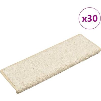 vidaXL Schodové rohože 30 ks 65 x 21 x 4 cm bílé s obdélníkovým okrajem