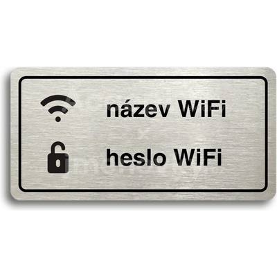 ACCEPT Piktogram WiFi - stříbrná tabulka - černý tisk