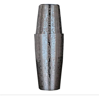 Floral Shaker Boston SET Tin on Tin nerezový se vzorem 840 + 540 ml