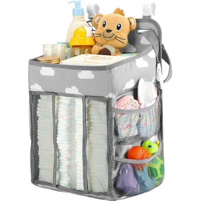 Baby´s Friends AG637A závesný organizér na detskú postieľku obláčiky 43x28x20 cm šedá