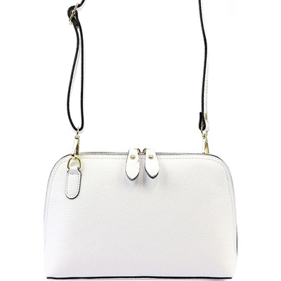 Vera Pelle malá pevná kožená crossbody kabelka no. 75 šedá