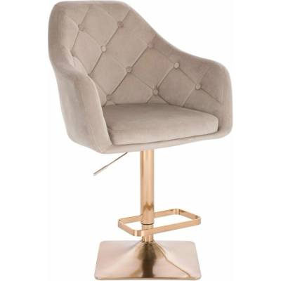 LuxuryForm Design Andora Velur na zlatej hranatej podstave latte
