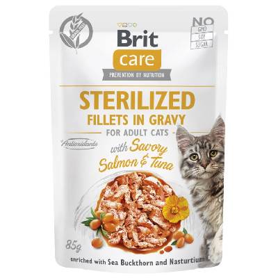 Brit Care Cat Sterilized Fillets in Gravy with Savory Salmon&Tuna 85 g