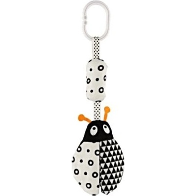 Teddies hrkálka na postieľku/kočík lienka 30cm čiernobiely