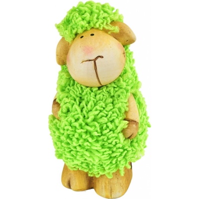 DOMMIO Ovečka keramická, kudrnatá, zelená, 12 cm
