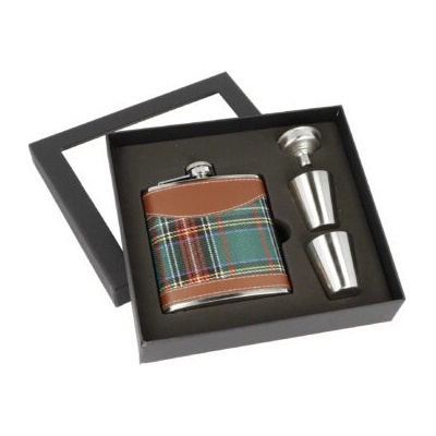 Placatka nerezová + pohárek sada Tartan – Zboží Dáma