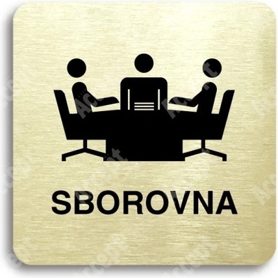 ACCEPT Piktogram sborovna - zlatá tabulka - černý tisk bez rámečku