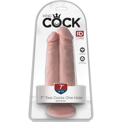 King Cock Double Model 18 cm jasný