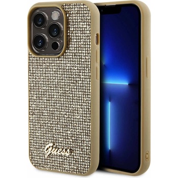GUESS Калъф GUESS, PU Square Mirror Script Logo за iPhone 15 Pro, GUHCP15LPMSDGSD, Златист (GUHCP15LPMSDGSD)