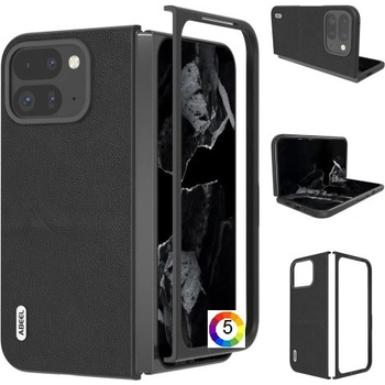 Google Pixel 9 Pro Fold 5G Удароустойчив ABEEL Litchi Texture Калъф и Протектор