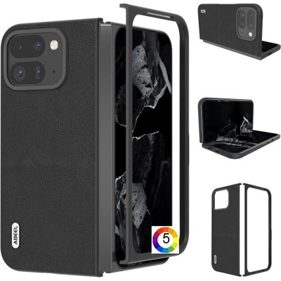 Google Pixel 9 Pro Fold 5G Удароустойчив ABEEL Litchi Texture Калъф и Протектор