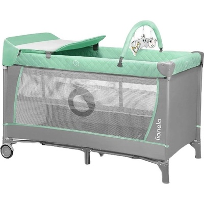 Lionelo Бебешка кошара на 2 нива с повивалник Lionelo - Flower, Turquoise (5902581658784)