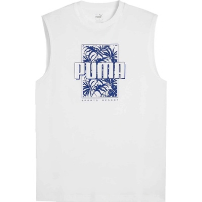 Puma Essentials + PALMS RESORT SLEEVESS TEE biela modrá