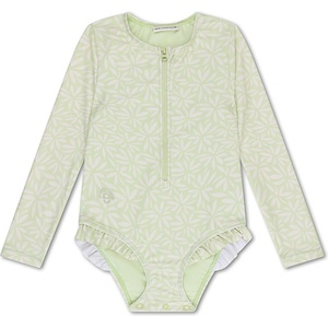 Swim Essentials Swim Essentials: Цял бански костюм с ръкав и къдрички от 0 до 8 г. "Green Matcha (SWE-2024SE1123)