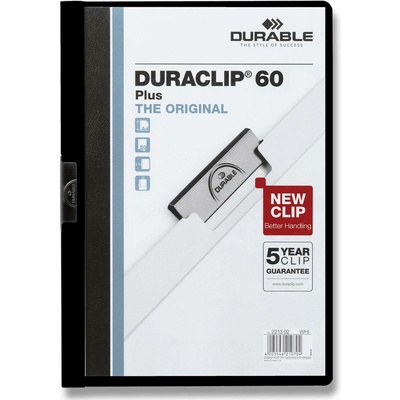 Durable Duraclip plastový rychlovazač na 60 listů černý A4