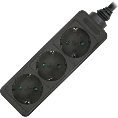 Xmart Разклонител Xmart GNB-03, 3 гнезда, 3.0 м, Черен (7250)