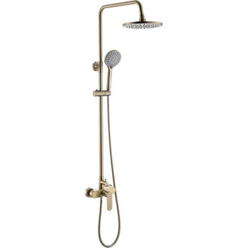 Image 1 of Inter Ceramic ТРЪБНО ОКАЧВАНЕ СЪС СТАЦИОНАРЕН И ПОДВИЖЕН ДУШ СИЕНА 6237brush gold (6237brush gold)