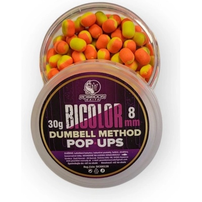Poseidon Baits Biocolor Dumbell Method Pop-ups 8mm 30g - ČESNEK