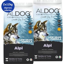 Aldog Adult Low Grain Medium & Large Alpi Buffalo & Trout 2 x 12 kg