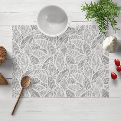 Biante prestieranie Leona LN-169 Biele listy na sivom 30x40 cm