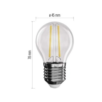 EMOS LED žiarovka Filament Mini Globe 1,8 W E14 neut. biela