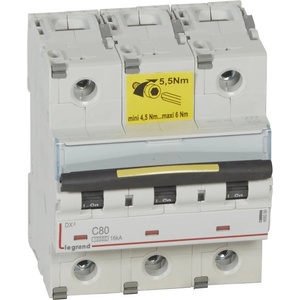 Legrand Автоматичен прекъсвач DX3 3P 80A крива С 10kA 4, 5 мод. - 409280 (409280)