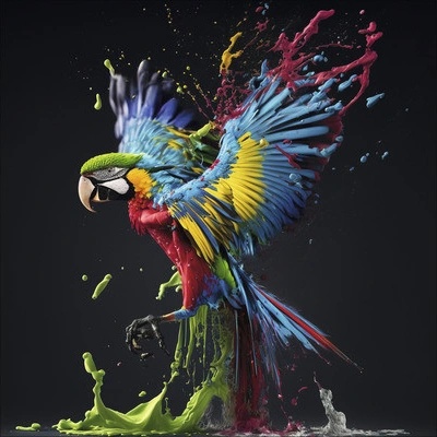 Skleněný obraz Colorful Ara 50x50 cm