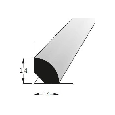 Lišta rohová vnitřní borovice 14x14mm, délka 200cm
