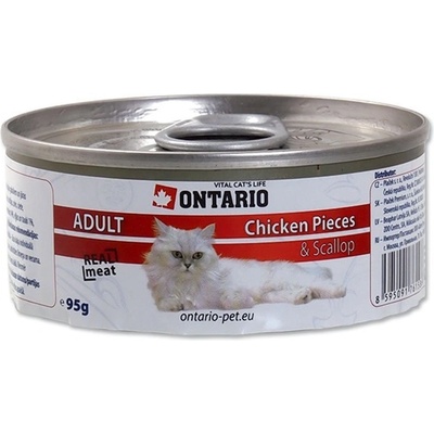 Ontario Cat Chicken Pieces Scallop 95 g – Zboží Mobilmania