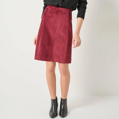 Rozšířená manšestrová sukně bordó