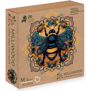Milliwood Дървен пъзел Milliwood, Peace and Harmony, 206 ч. - Мандала, Изобилие (M-Abundance-5065-C)