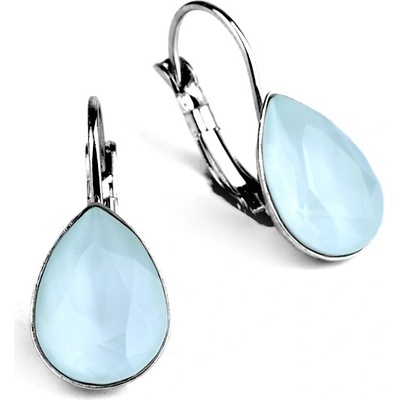 Swarovski Elements Pear stříbrné visací modré slzičky kapky 31242.3 Powder Blue modrá světlá pudrová pastelová