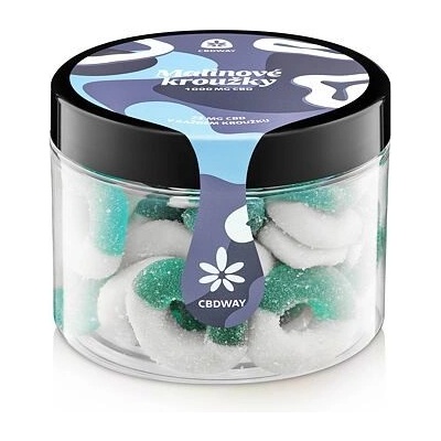 CBD WAY Kyselé želé kroužky s příchutí modrá malina 1000 mg 400 g
