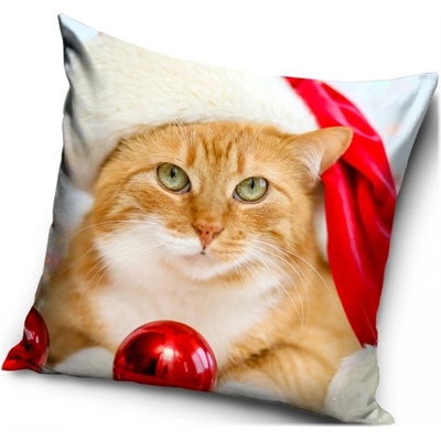 Carbotex Vianočný vankúš motív Kocúrik ryšačiek 40x40