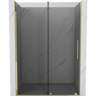 Mexen Velar плъзгаща се душ врата 130 см, графит, златен - 871-130-000-41-50 (871-130-000-41-50)