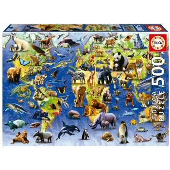 Educa Пъзел, Educa, Сто застрашени вида, 500 части (EDU19908)
