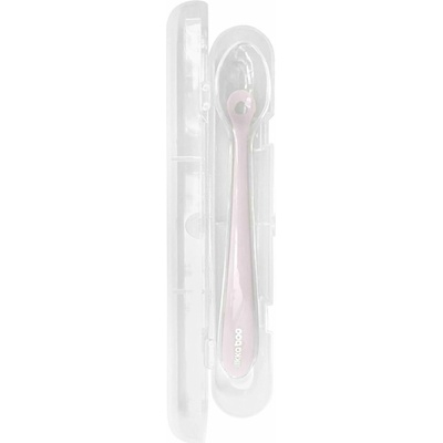 KikkaBoo Silikonová lžička s pouzdrem Pink