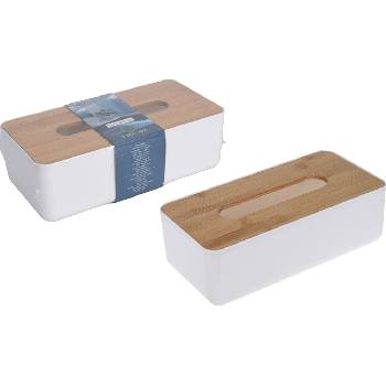 H&L Krabice na kapesníky Bamboo bílá 170455780