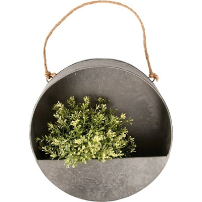Esschert Design NÁSTENNÝ KOVOVÝ Kvetináč ZINC 30X30 CM ŠEDÁ