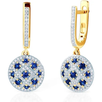 SAVICKI обеци двуцветно злато. сини сапфири. диаманти