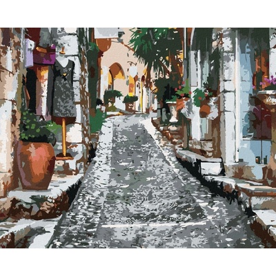 zuty Malování Podle Čísel Historická Ulička V Provence 80 x 100 Cm Plátno 8596530091622