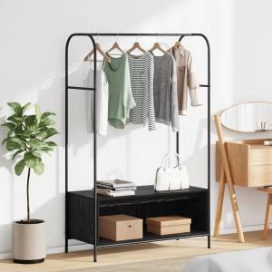 vidaXL Държач за дрехи Черно 100 x 44 x 160 см Инженерна дървесина (868451)