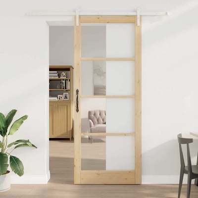 vidaXL Преплъзваща се врата ORKDAL Естествен 93 x 232 см (3331927)
