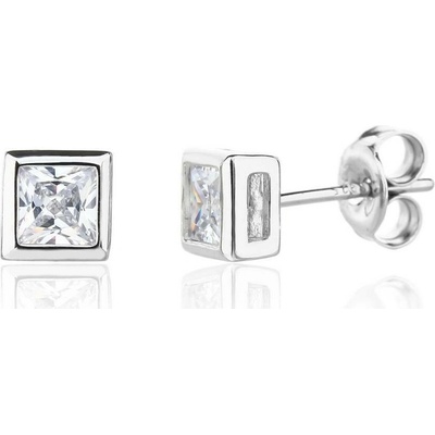 Jan Kos jewellery stříbrné náušnice s bílým kamenem 12119807