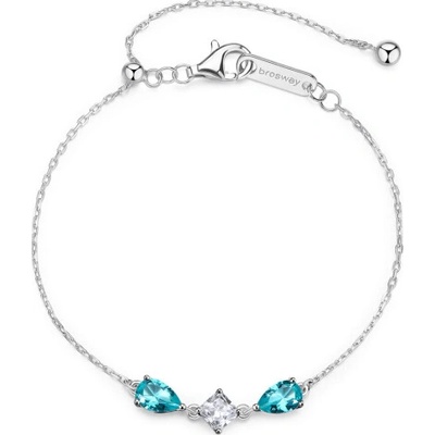 BROSWAY strieborný náramok Fancy Aqua Green BWFAG05