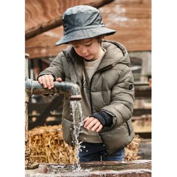 MAYORAL Зимна шуба ефект блясък в кафяв цвят за мини момче Mayoral