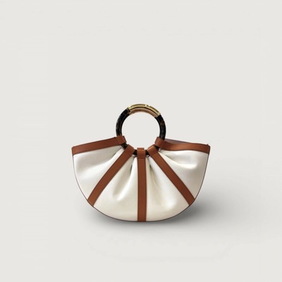 Coccinelle SHELL BICOLOR MEDIUM kožená kabelka Crab/Pearl
