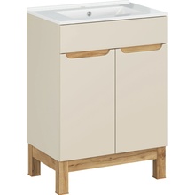 Comad Koupelnová skříňka s keramickým umyvadlem Bali Cashmere 60 cm - kašmír