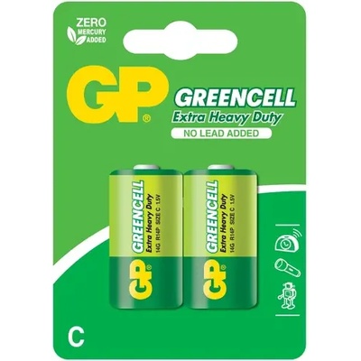 GP Batteries Цинк карбонова батерия GP R14 14G-U2 Greencell, 2 бр. в опаковка, BLISTER, 1.5V (GP-BM-14G-U2)