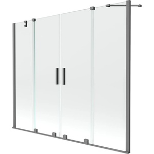Mexen Velar Двойно плъзгащ се двукрилен параван за вана 180 x 150 cm, прозрачен, (896-180-000-02-95)